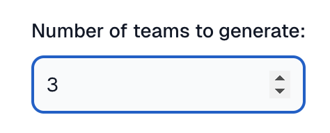 Number of teams