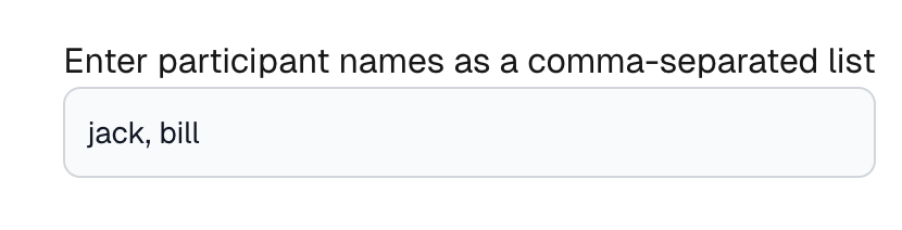 List of participants
